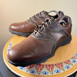 Vintage Etonic Golf Shoes Mens Sz 12 Brown Leather DES40-3 Powerpod Spikes